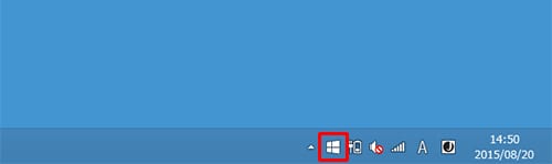 通知領域の「Windows10を入手する」