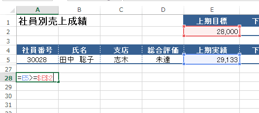 上期の達成判定をテスト