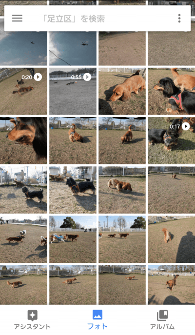 写真のバックアップが完了しているようす