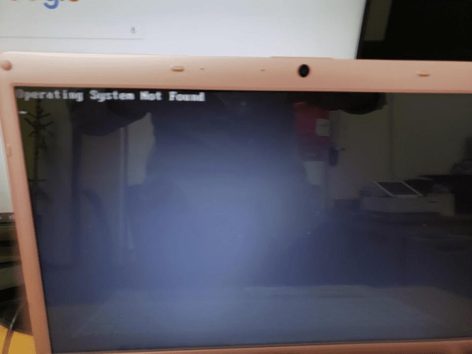 起動すると「Operating System Not Found」と表示される