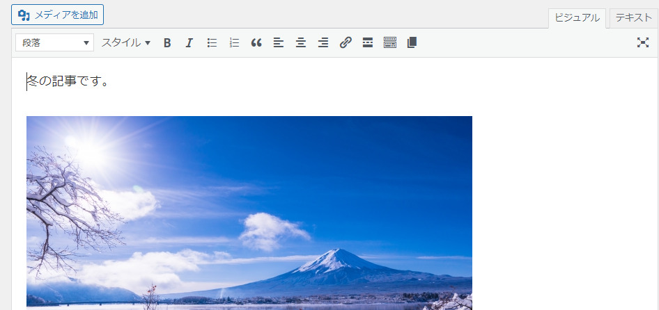 問題の最新記事の編集画面。Classic Editorのビジュアル編集