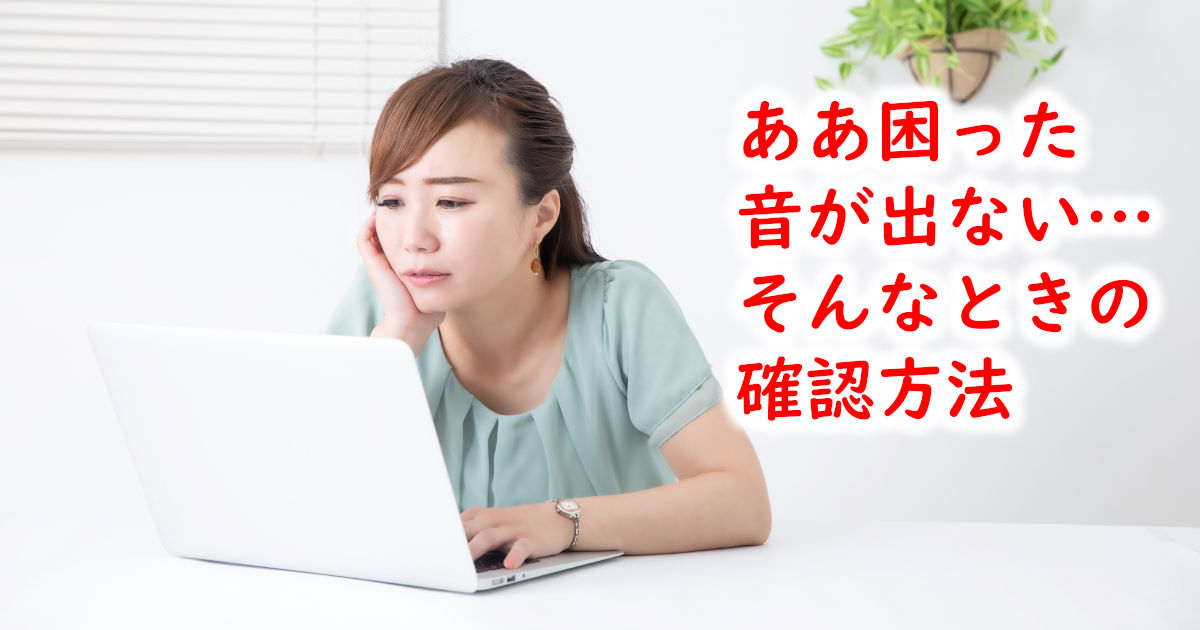 ああ困った音が出ない…そんなときの確認方法