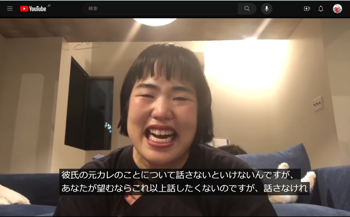 Yuriyan Retrieverさんの英語の話が、日本語字幕で表示されている
