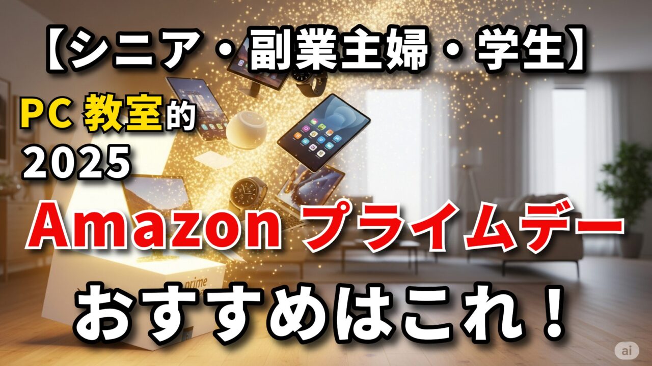 【シニア・副業主婦・学生】PC教室的・2025Amazonプライムデーおすすめはこれ