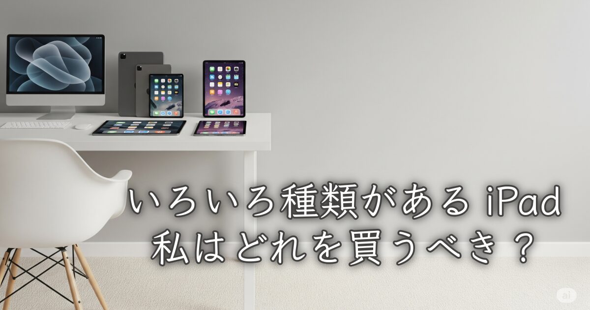 いろいろ種類があるiPad、私はどれを買うべき?