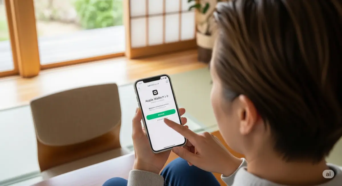 iPhone上で本人確認をしようとしている人物