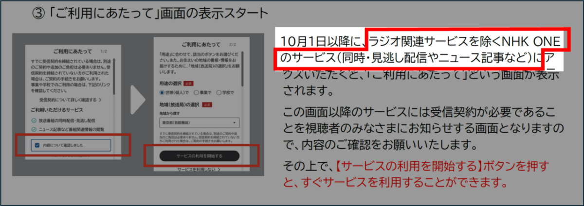 ラジオ関連サービスを除くNHK ONEのサービス(同時・見逃し配信やニュース記事など)
